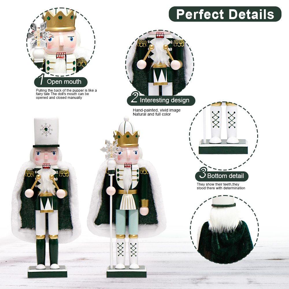 Nutcracker Figurine - 30CM Nutcracker snowflake cape soldier snow-white