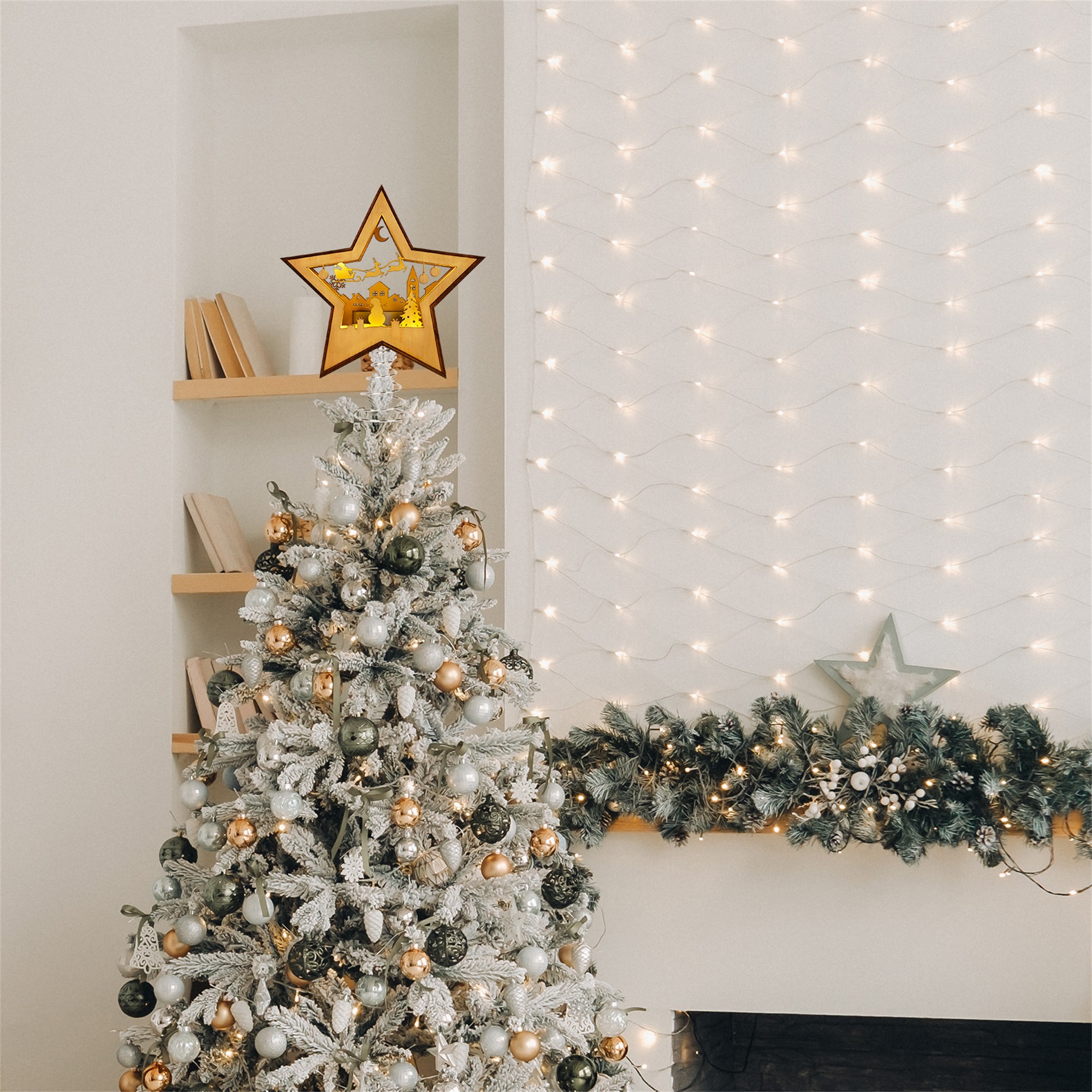 Star Tree Topper - LED Lighted Star Christmas Tree Topper