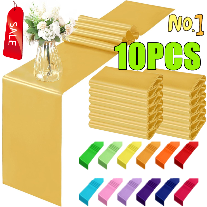 New 10-1PC Shiny Satin Banquet - Christmas Table Runner incelemesi ve fiyatı