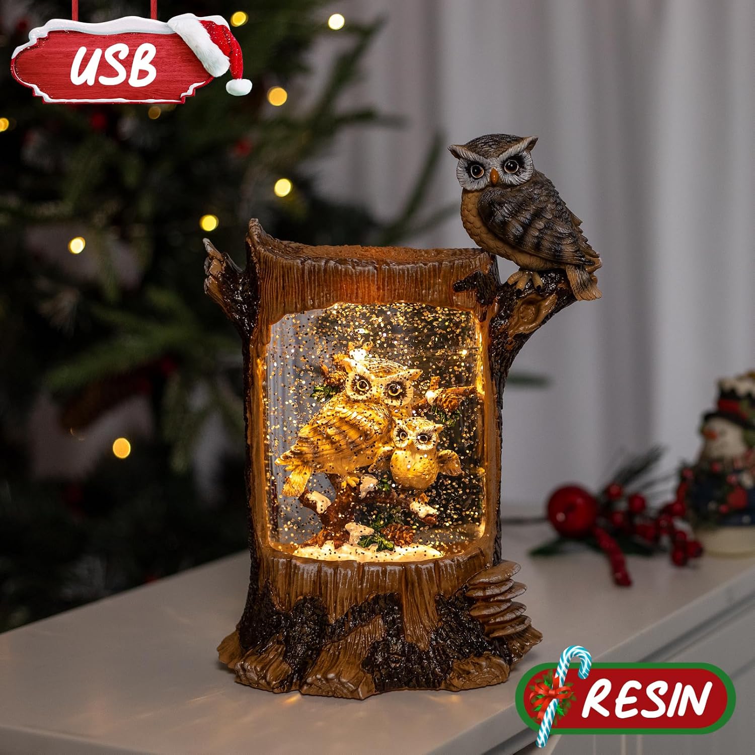 Christmas Owl Family Snow Glob - Snow Globe Musical incelemesi ve fiyatı