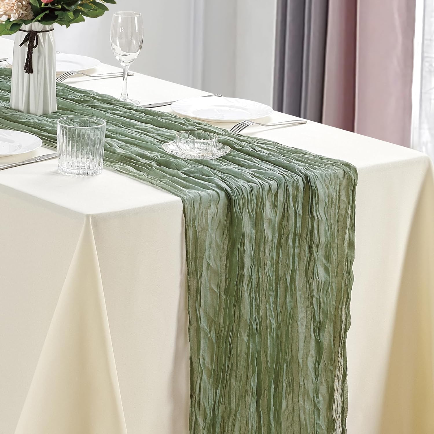 10Pcs Cheesecloth Table Runner - Christmas Table Runner incelemesi ve fiyatı