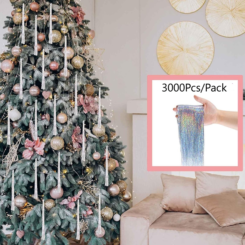 3000 Strands Icicles Iridescen - Tinsel Garland Decoration incelemesi ve fiyatı