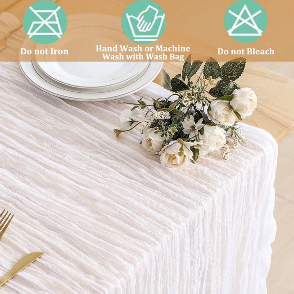 90x400CM Cheesecloth Table Run - Christmas Table Runner incelemesi ve fiyatı
