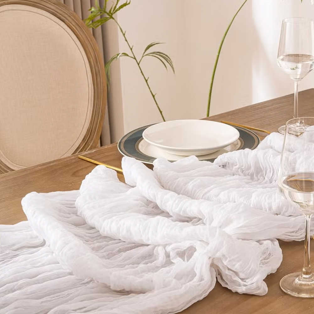 90x400CM Cheesecloth Table Run - Christmas Table Runner incelemesi ve fiyatı
