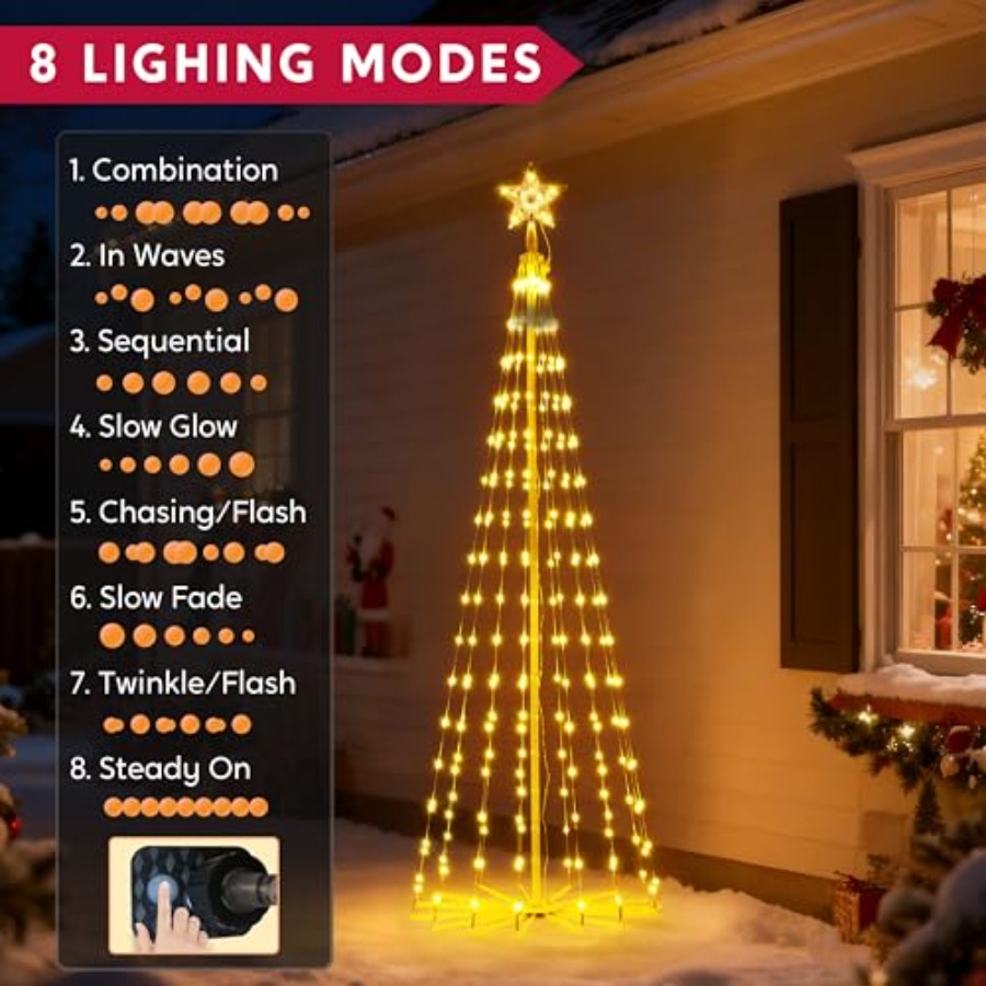 LED Christmas Cone Tree Lights - Star Tree Topper incelemesi ve fiyatı
