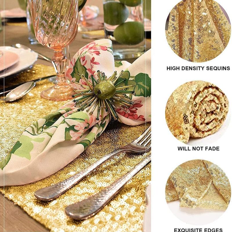 Golden Sequin Table Runner for - Christmas Table Runner incelemesi ve fiyatı
