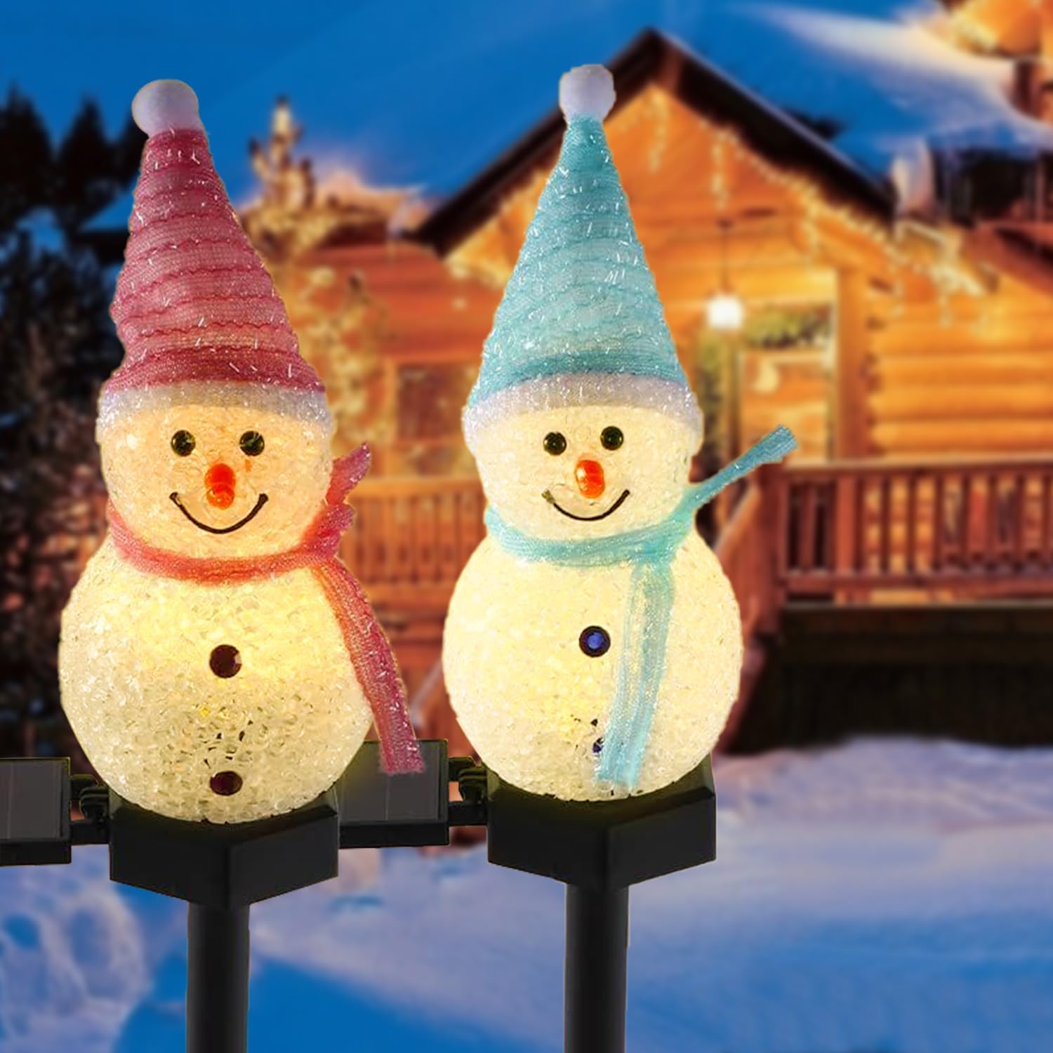 A set of four-piece solar snow - Christmas Lights Outdoor incelemesi ve fiyatı