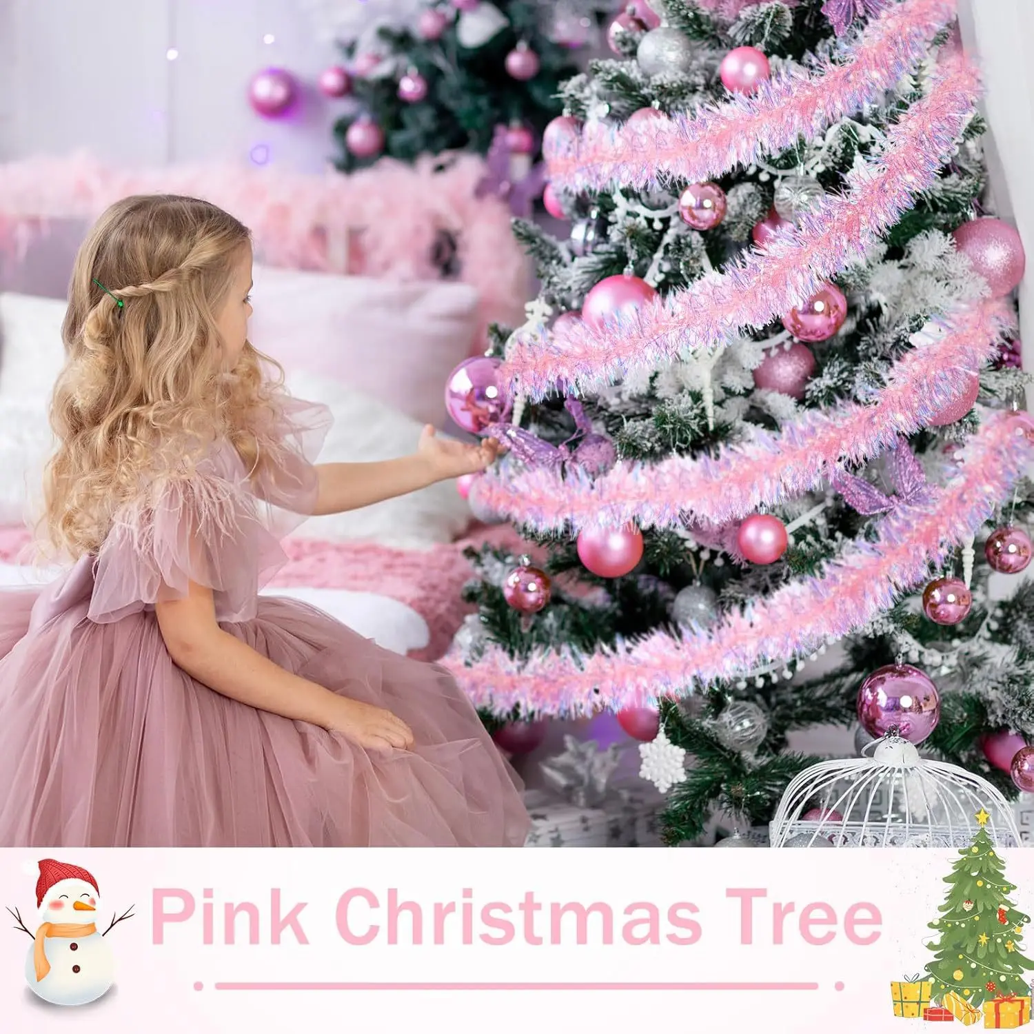 1-10PCS Pink Tinsel Garland Sh - Tinsel Garland Decoration incelemesi ve fiyatı