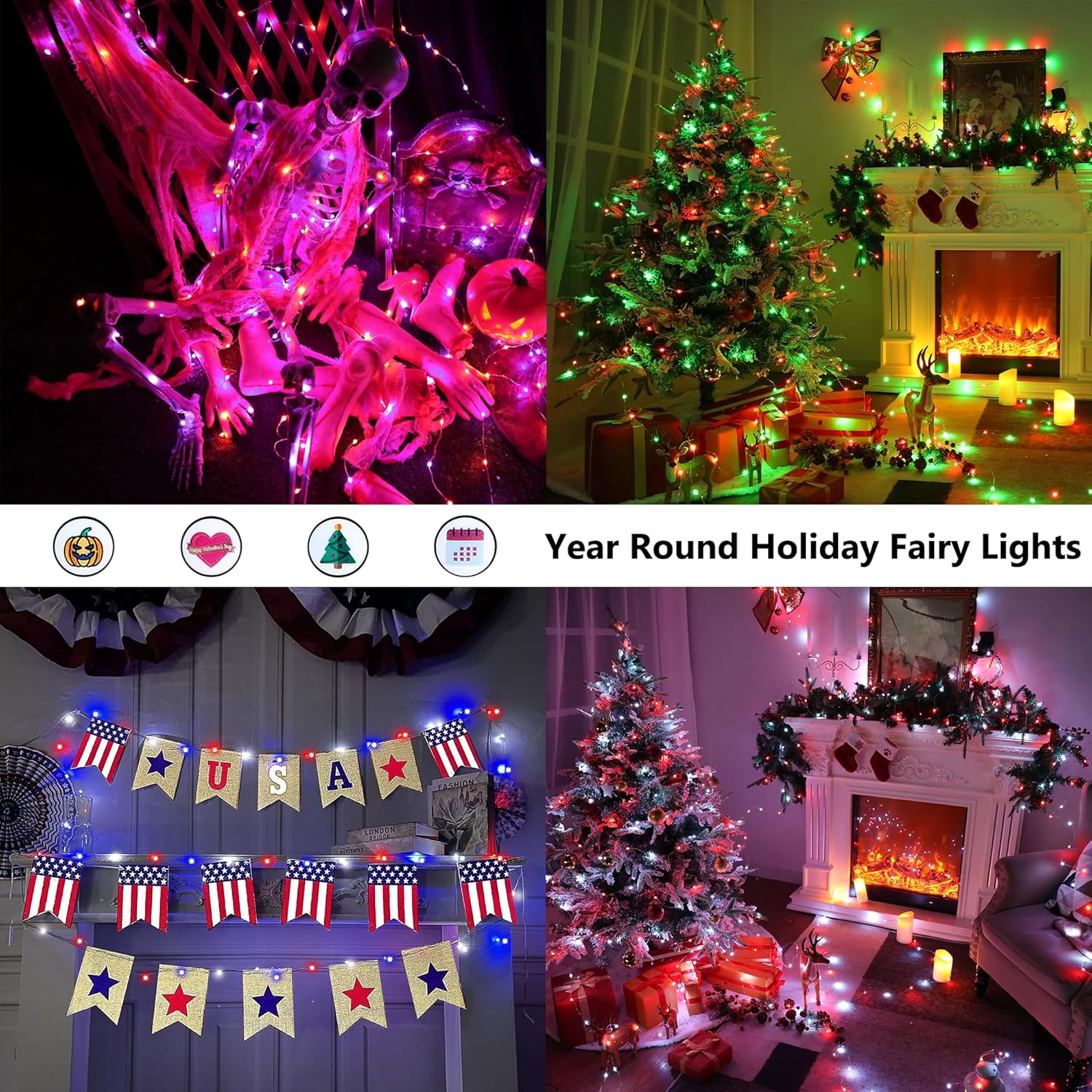 33ft 100 LED Red White Blue Fa - Led Fairy String Lights incelemesi ve fiyatı