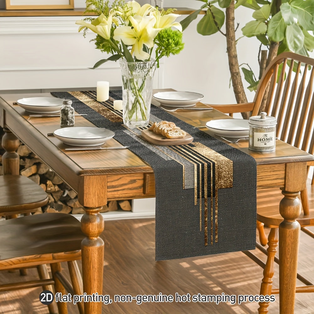 Black & Gold Geometric Quilt T - Christmas Table Runner incelemesi ve fiyatı