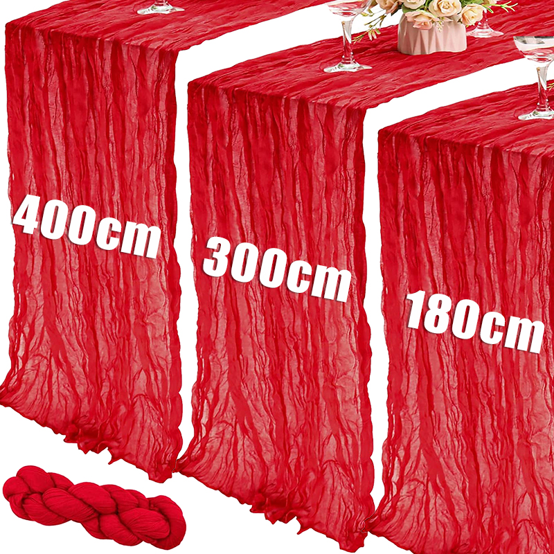 1.8/3/4M Long Red Table Runner - Christmas Table Runner incelemesi ve fiyatı