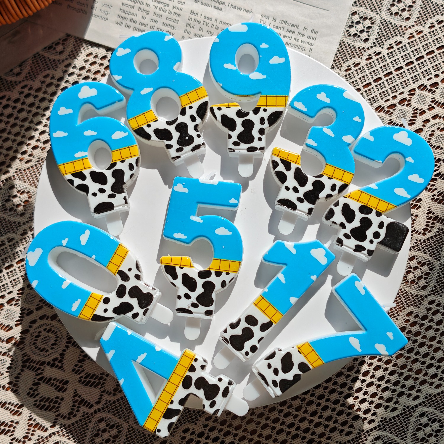 1PC,Number 1-9Blue Sky and Whi - Holiday Candle Set incelemesi ve fiyatı