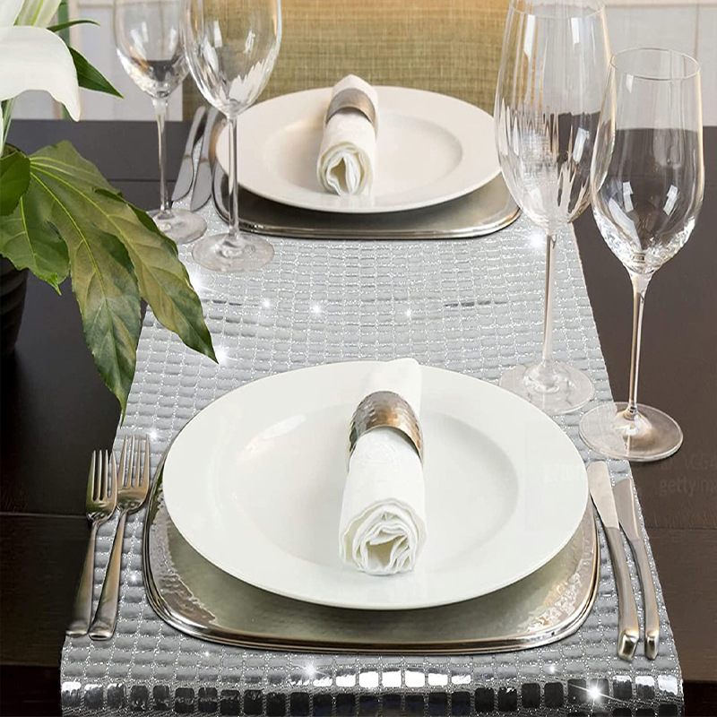 Shiny Mirror Gold/Silver Foil  - Christmas Table Runner incelemesi ve fiyatı